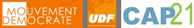 Logos Mouvement démocrate, UDF et CAP 21